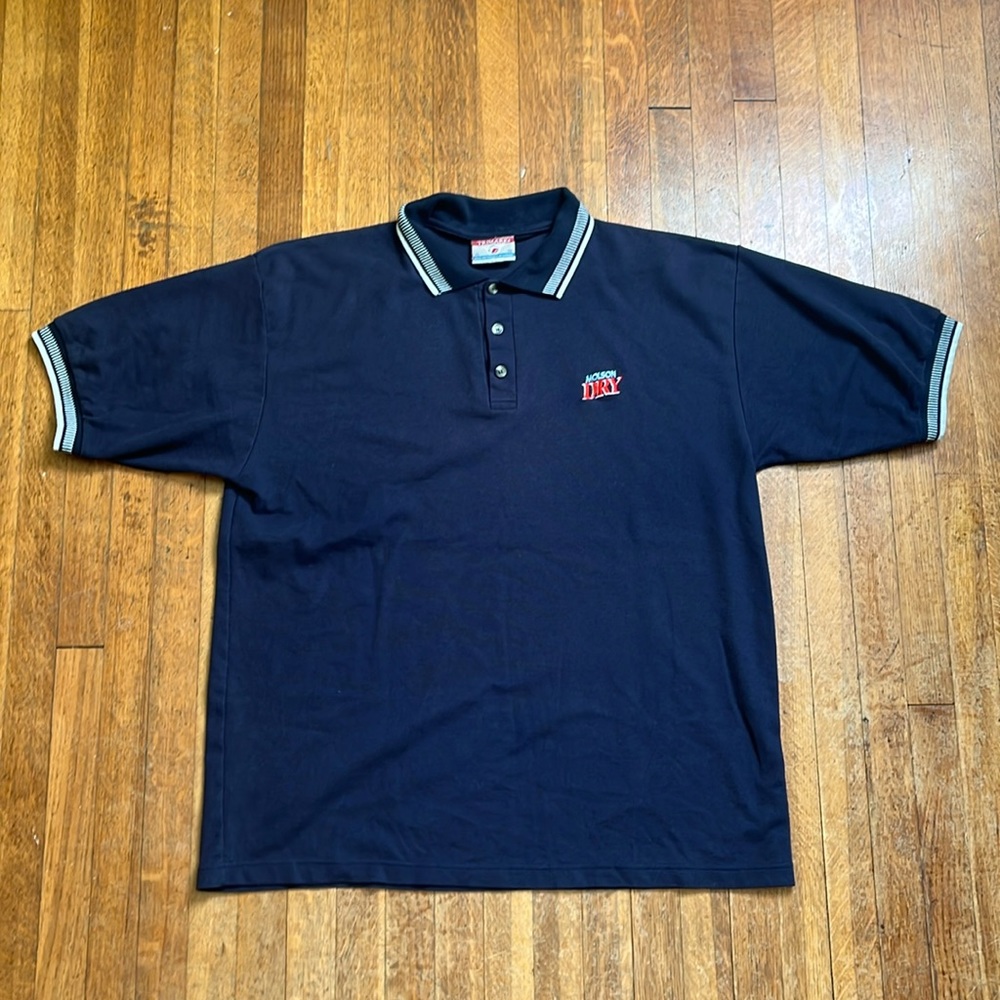 Vintage Molson Dry Beer Polo Shirt / XL / 90s